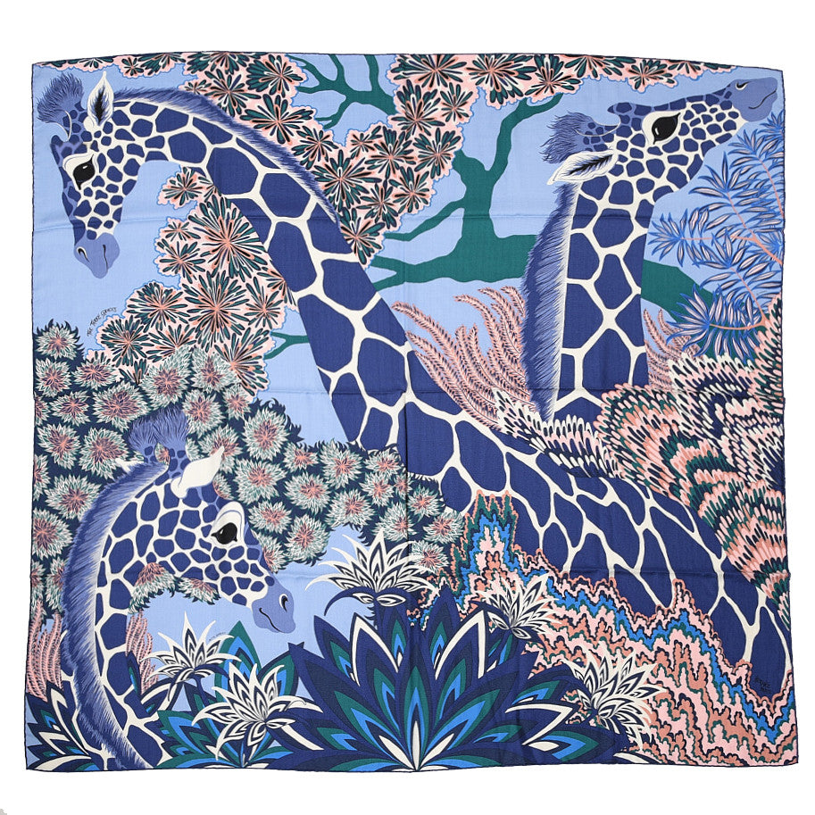 Cashmere Silk Three Graces Shawl 140 Lavande Indigo Vert