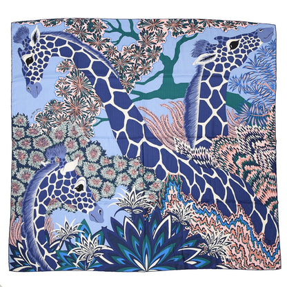 Hermes Cashmere Silk Three Graces Shawl 140 Lavande Indigo Vert 1 of 6