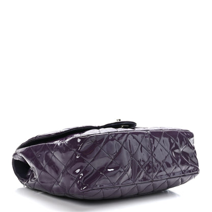 Chanel Patent Quilted Jumbo Single Flap Dark Purple 4 of 9