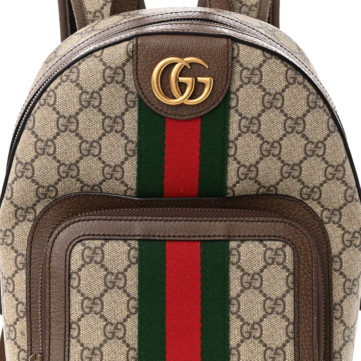 Gucci GG Supreme Monogram Calfskin Web Small Ophidia Day Backpack Beige Ebony New Acero 8 of 10