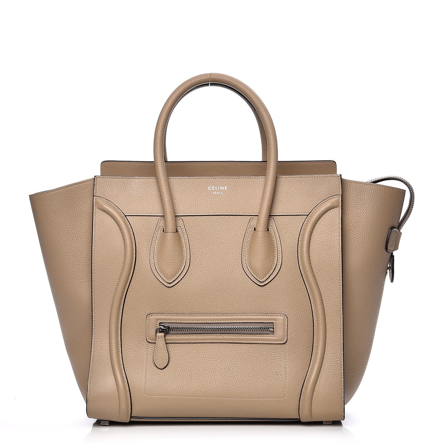 Celine Drummed Calfskin Mini Luggage Dune 1 of 12