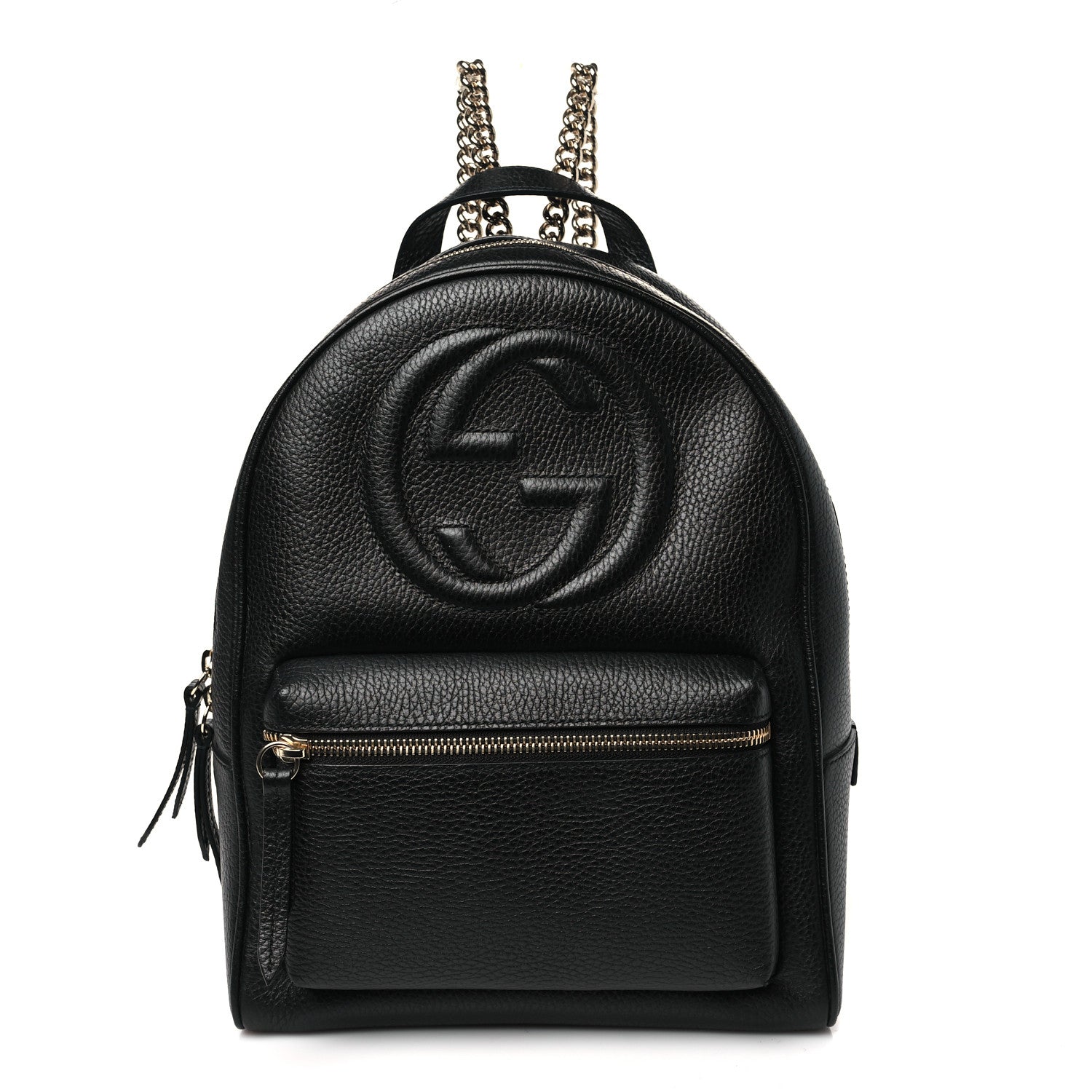 Gucci Pebbled Calfskin Soho Chain Backpack Black 1 of 10