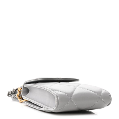 Chanel Lambskin Quilted Chanel 19 Phone Holder With Chain Grey 4 of 11