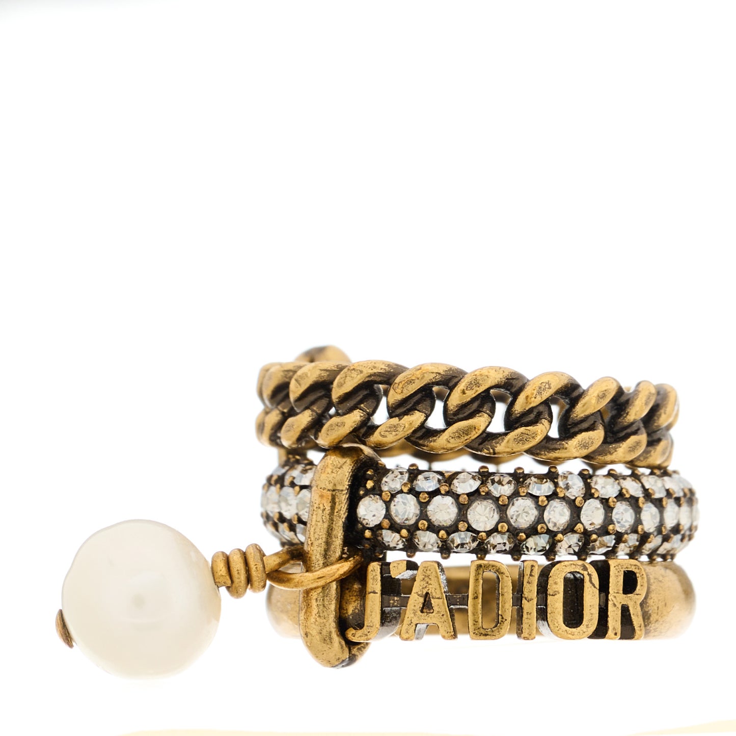 Crystal Pearl Chain J'adior Ring S 50 5.25 Gold