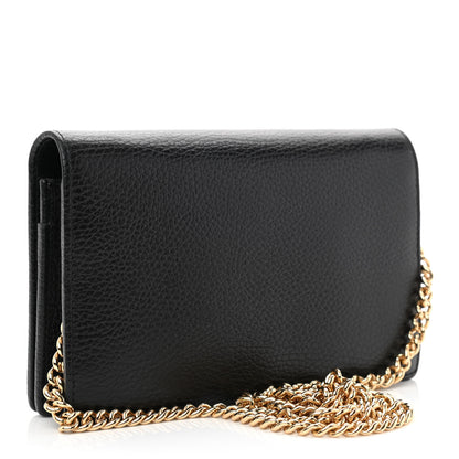 Gucci Calfskin Mini GG Marmont Chain Wallet Black 3 of 9