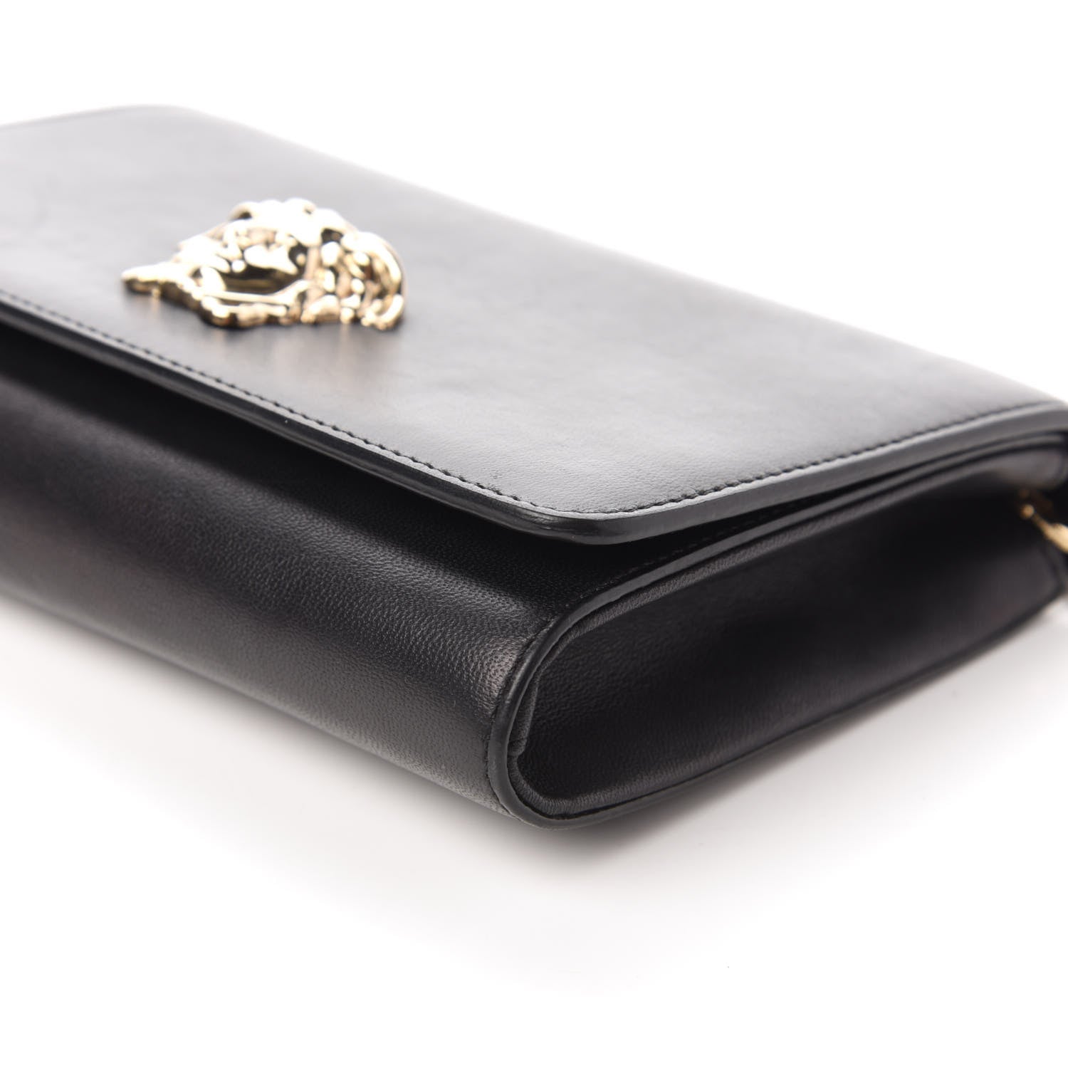 Versace Vitello Palazzo Medusa Evening Clutch Bag Black 7 of 10