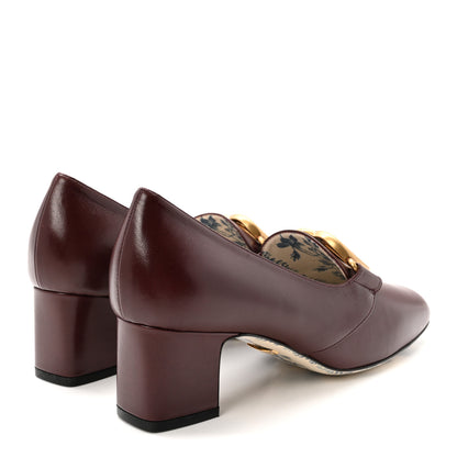 Gucci Malaga Kid GG Victoire 55mm Loafer Pumps 36.5 Vintage Bordeaux 5 of 9