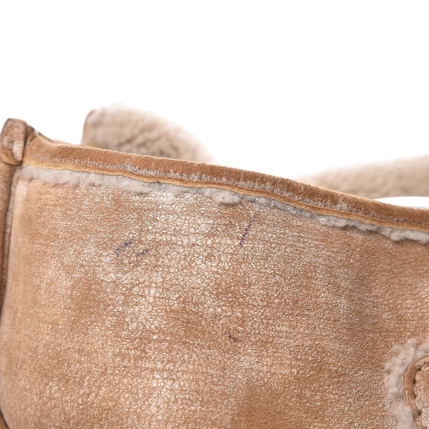 Prada Shearling Flap Shoulder Bag Beige 10 of 12