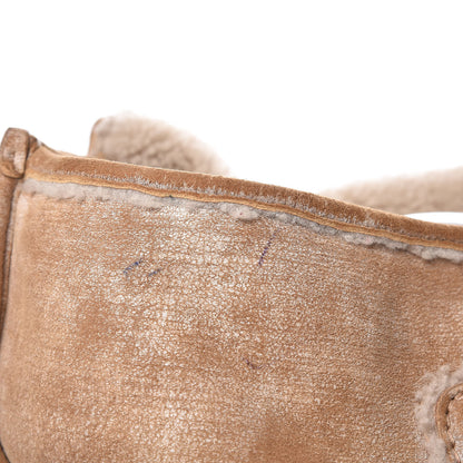 Prada Shearling Flap Shoulder Bag Beige 10 of 12