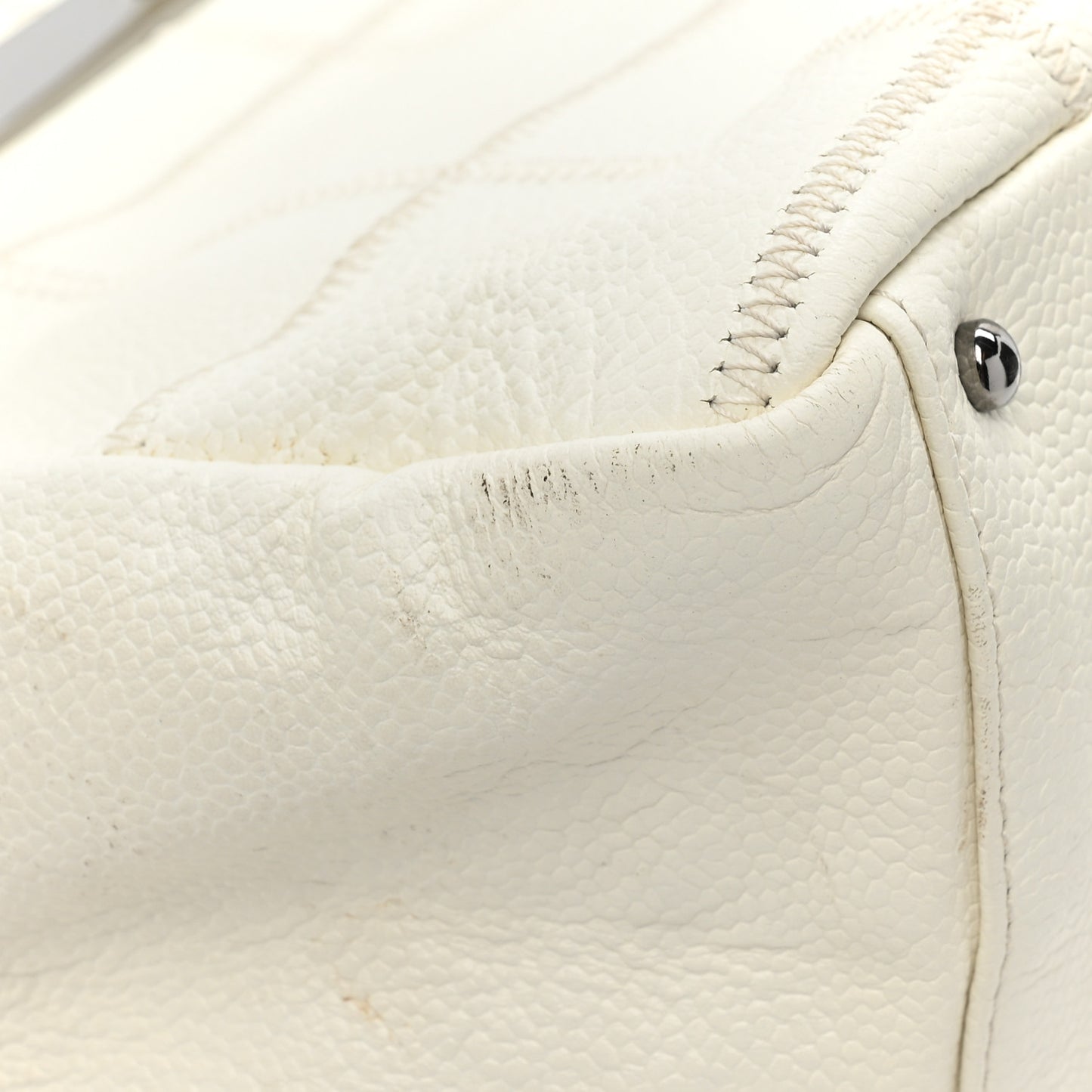 Caviar Square Stitched Bowler White