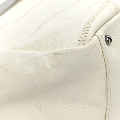 Chanel Caviar Square Stitched Bowler White 16 of 19
