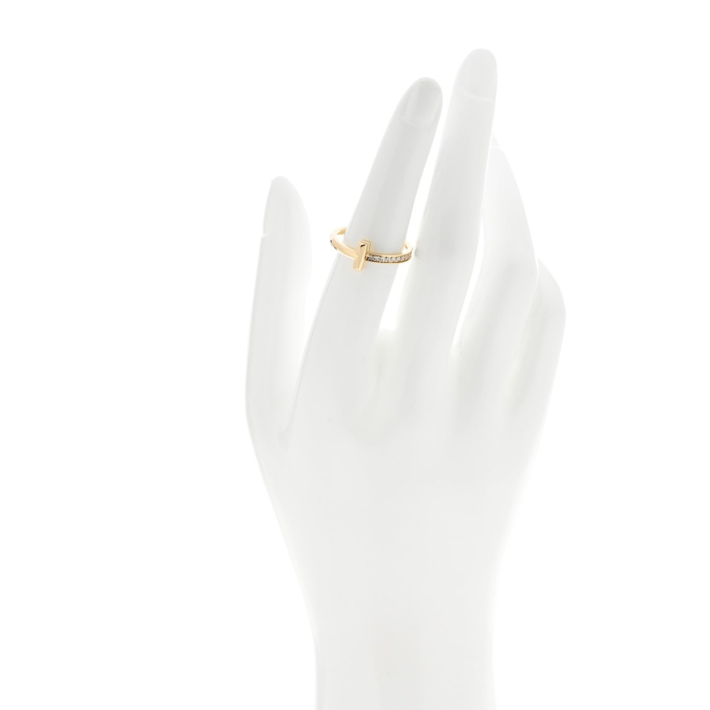 18K Yellow Gold Diamond T T1 Ring 52 6