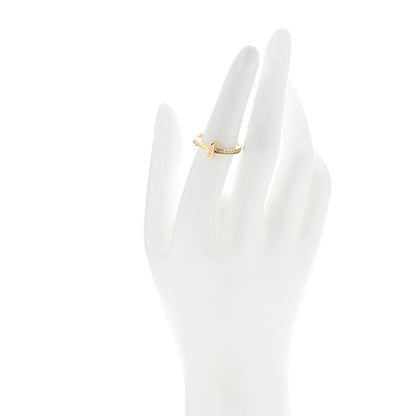 Tiffany 18K Yellow Gold Diamond T T1 Ring 52 6 2 of 5