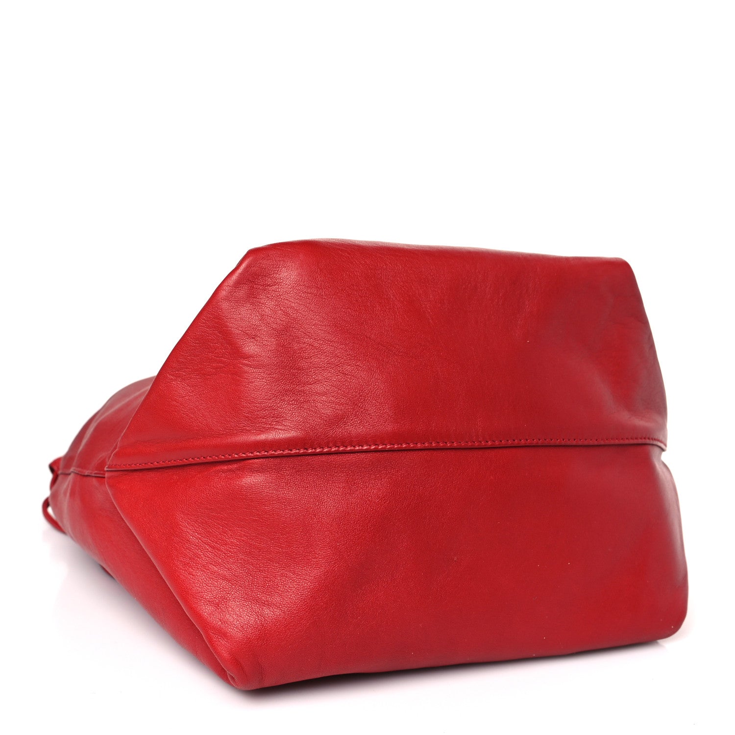 Saint Laurent Lambskin Teddy Drawstring Bag Eros Red 7 of 9