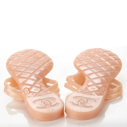 Chanel Jelly Camellia Thong Sandals 38 Pink 6 of 8
