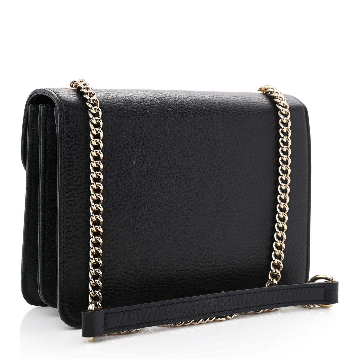 Dollar Calfskin Small Interlocking G Shoulder Bag Black