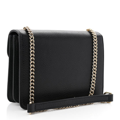 Gucci Dollar Calfskin Small Interlocking G Shoulder Bag Black 3 of 10