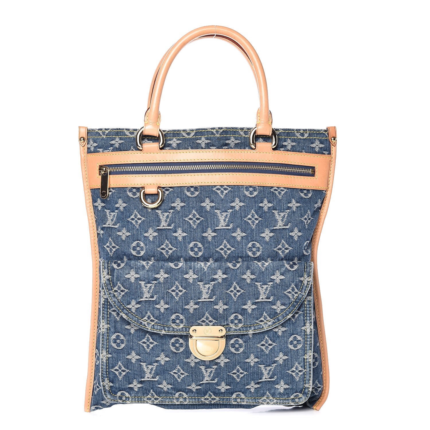Louis Vuitton Monogram Denim Sac Plat Blue 1 of 11