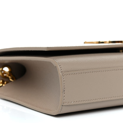 Saint Laurent Grain De Poudre Medium Monogram Kate Satchel Dark Beige 10 of 11