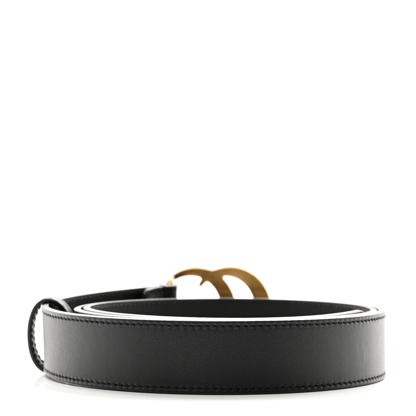 Moon Calfskin Double G 30mm Belt 105 42 Black