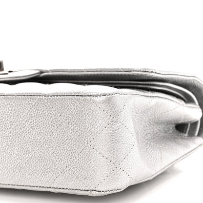 Chanel Metallic Caviar Quilted Medium Double Flap Silver 10 of 10