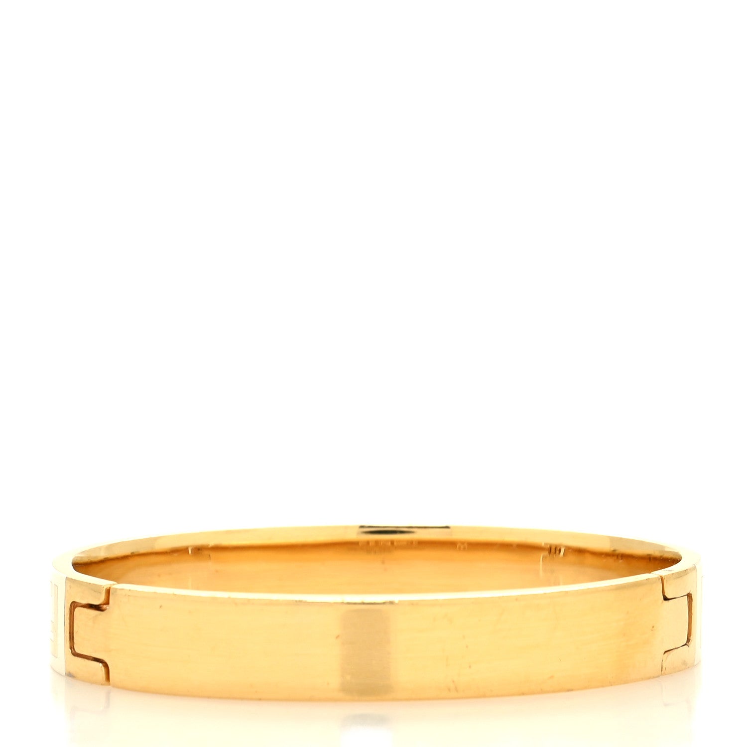 Fendi Brass Enamel FF Bracelet M White Gold 3 of 5