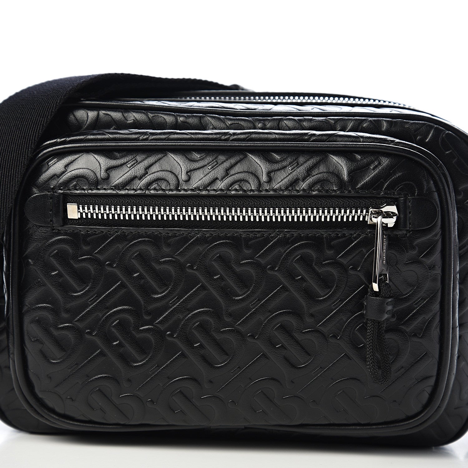 Burberry Calfskin Embossed Monogram Small Camera Bag Black 9 of 9