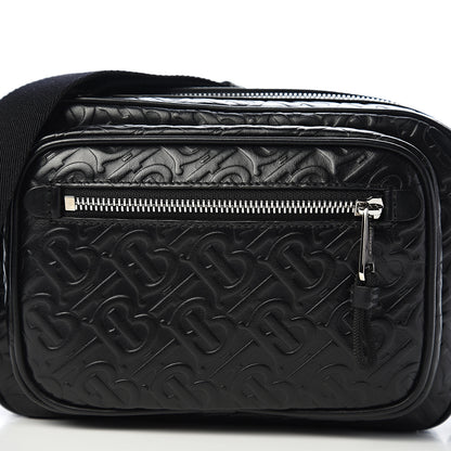 Burberry Calfskin Embossed Monogram Small Camera Bag Black 9 of 9
