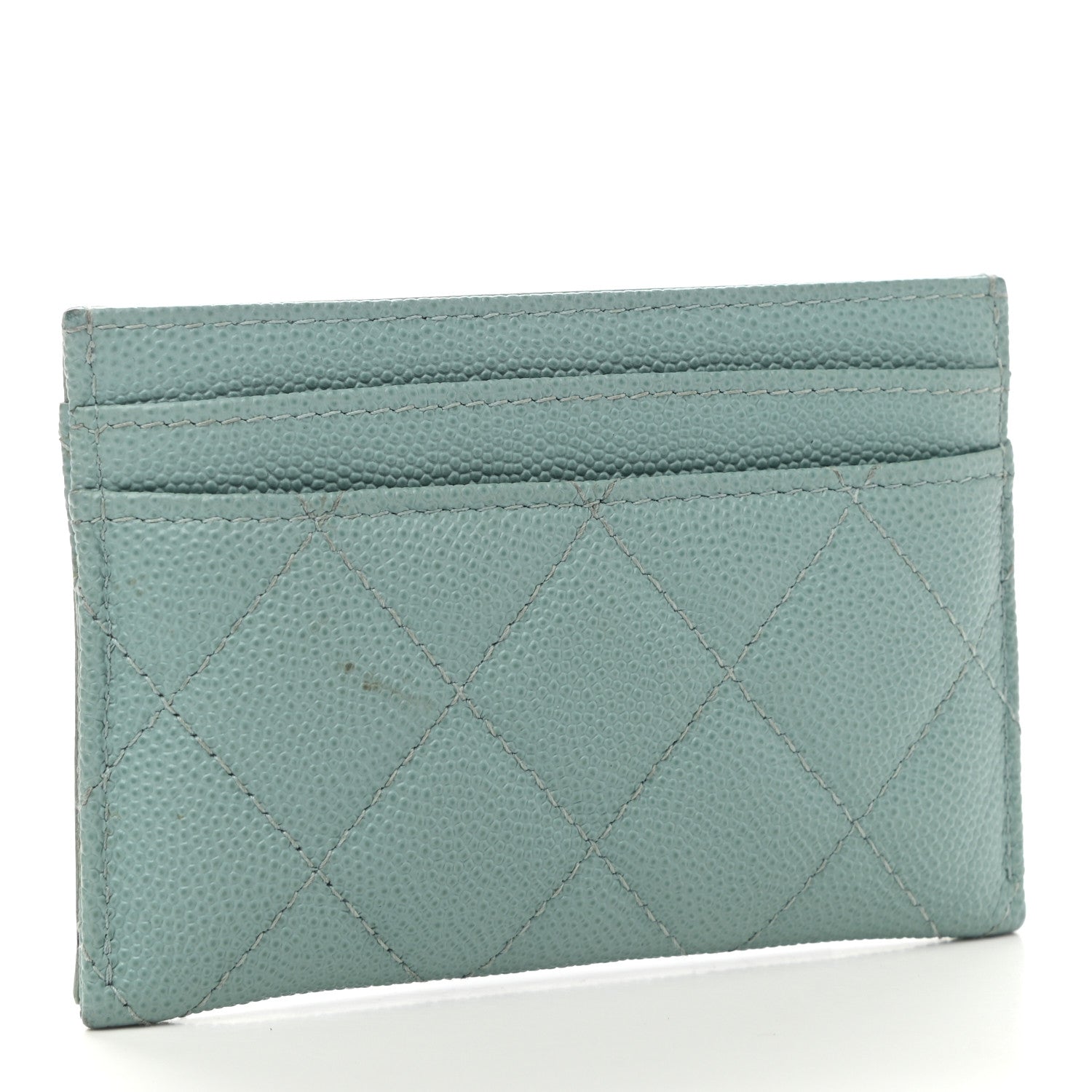 Chanel Caviar Quilted Filigree Card Holder Light Blue 3 of 10