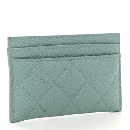 Chanel Caviar Quilted Filigree Card Holder Light Blue 3 of 10