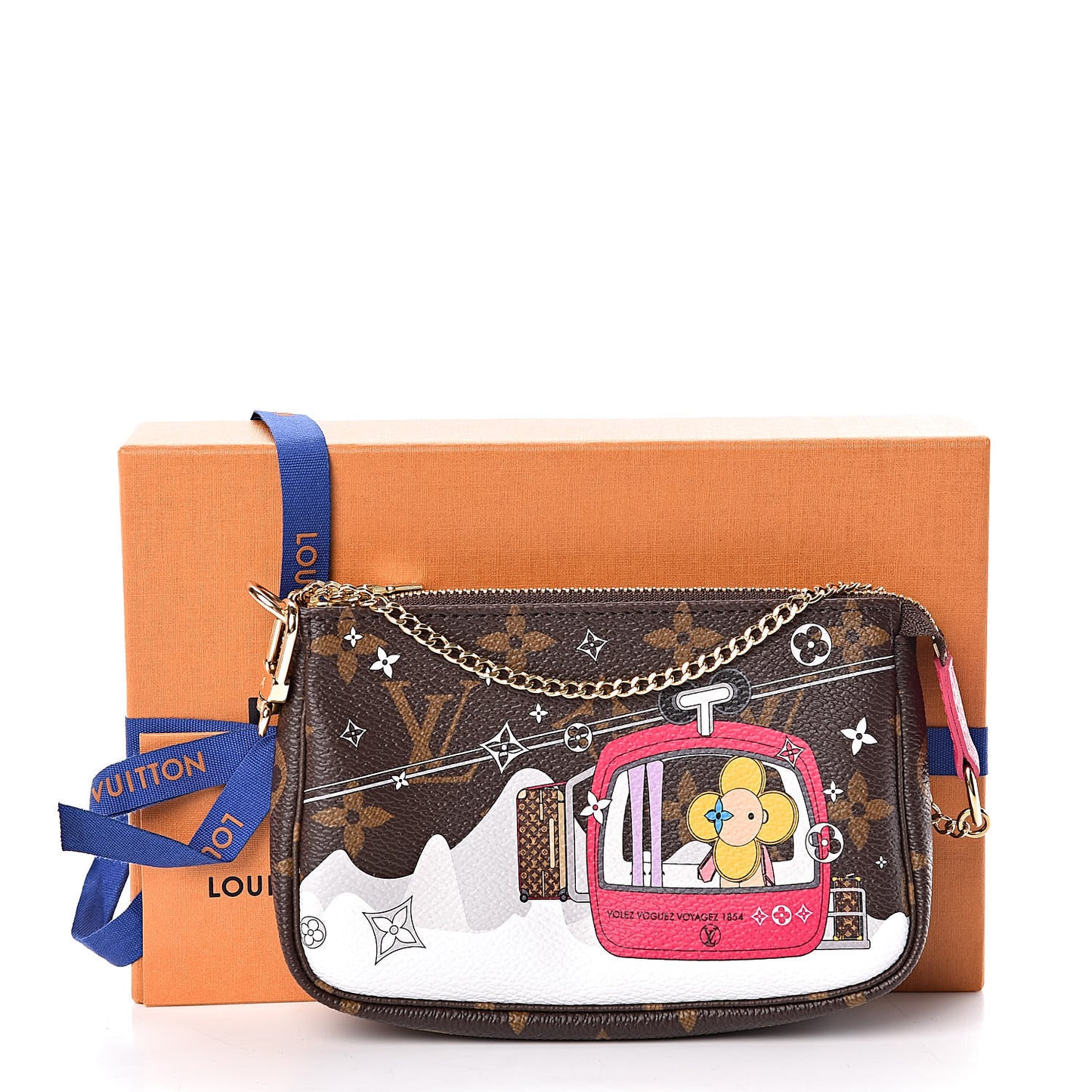 Monogram 2019 Christmas Animation Mini Courchevel Pochette Accessories Fuchsia