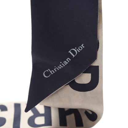 Christian Dior Silk Oblique Mitzah Scarf Blue 4 of 5