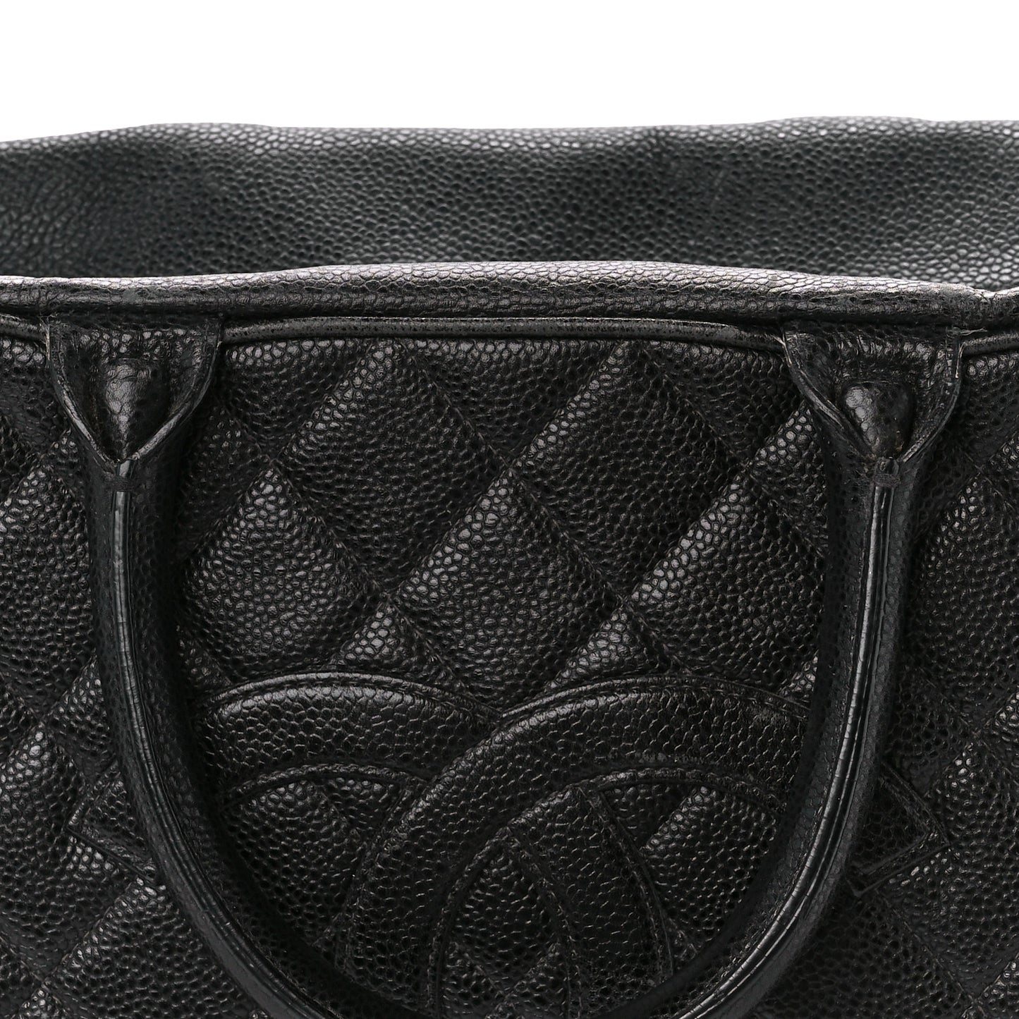 Caviar Quilted Large Bowler Black