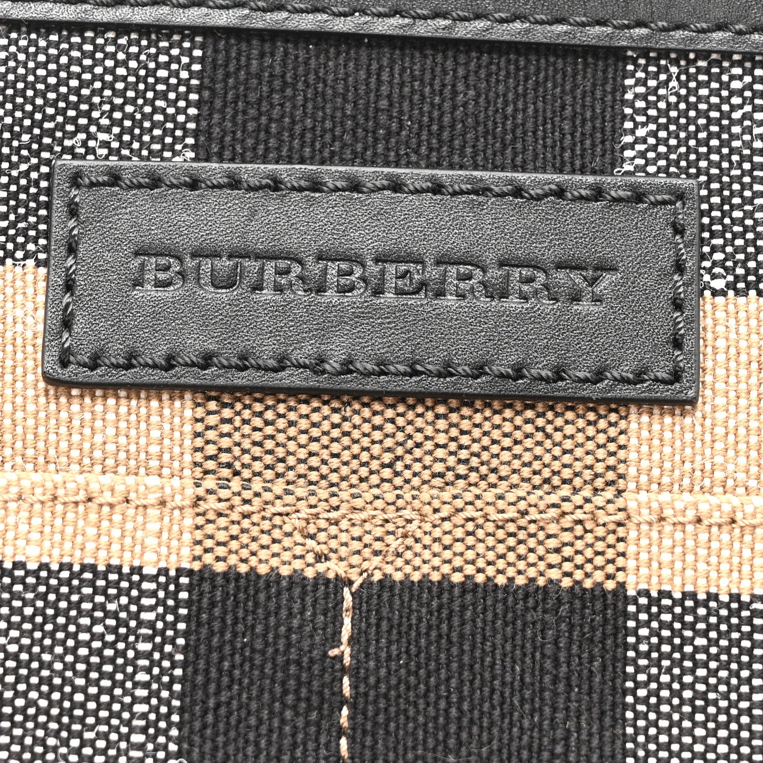 Burberry Canvas Mega Check Medium Ashby Hobo Black 7 of 11