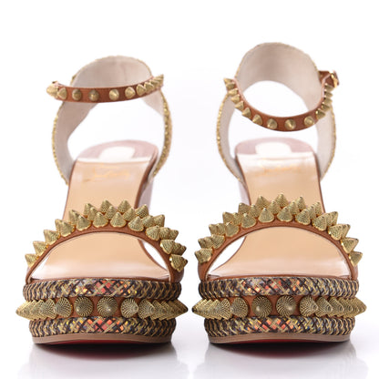 Christian Louboutin Calfskin Cordorella 110 Wedge Sandals 41 Version Cuoio 2 of 12