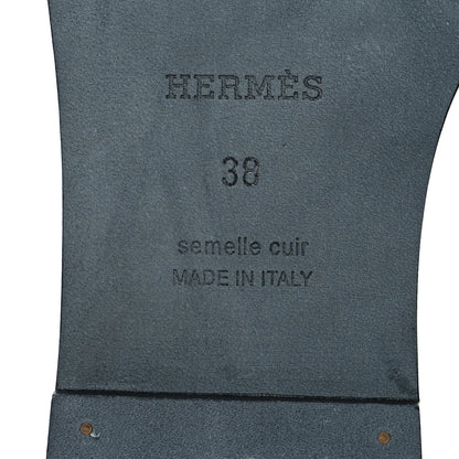 Hermes Suede Goatskin Oran Sandals 38 Vert Electrique 8 of 9