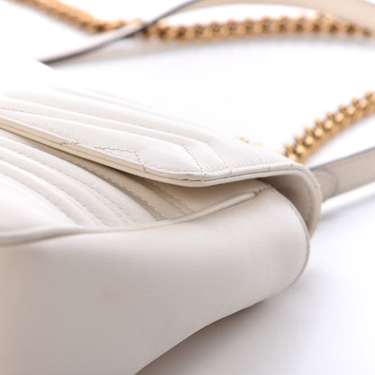 Gucci Calfskin Matelasse Medium GG Marmont Shoulder Bag White 10 of 11