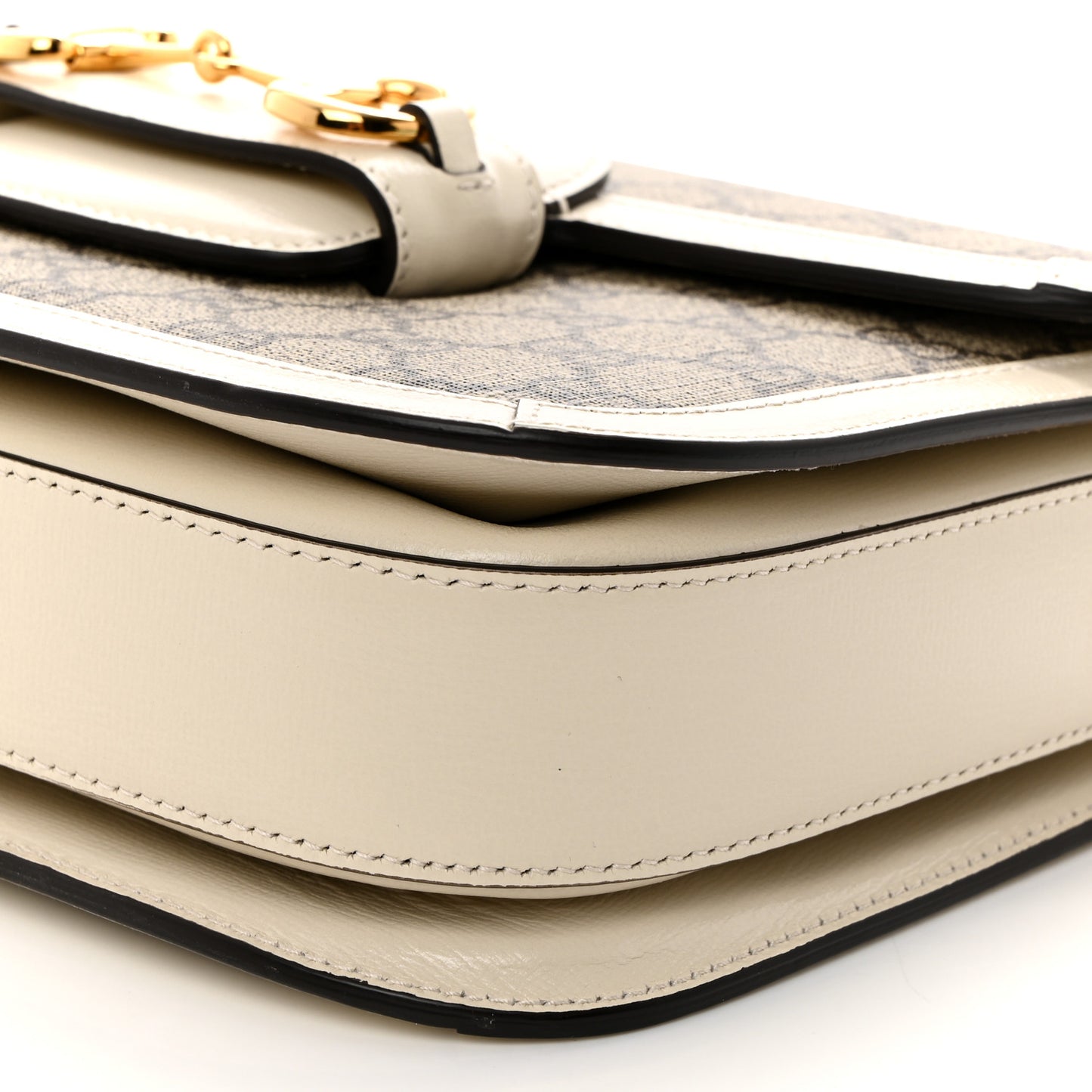 GG Supreme Monogram Horsebit 1955 Shoulder Bag Beige Mystic White