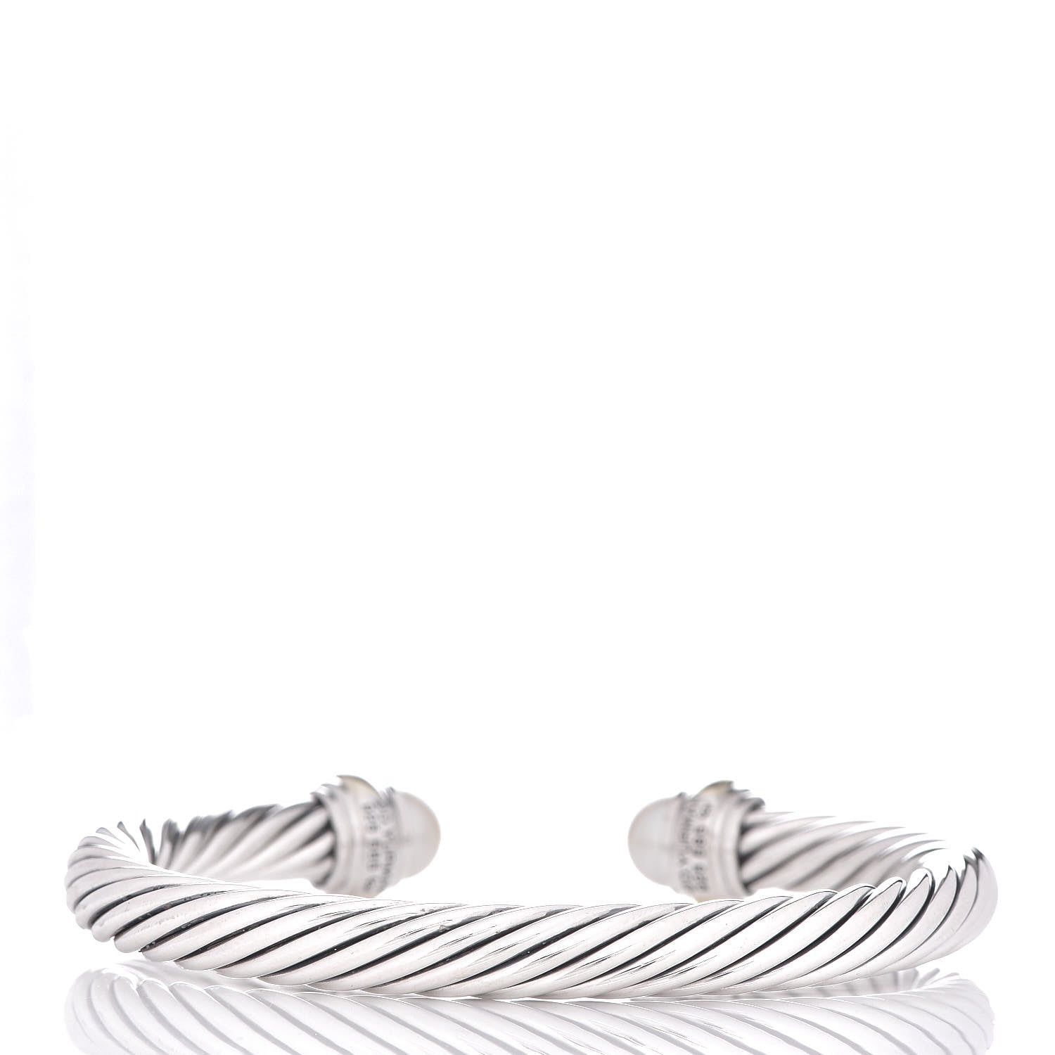 David Yurman Sterling Silver 14K Yellow Gold Pearl 7mm Cable Classics Bracelet 3 of 4