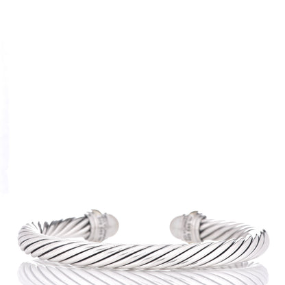 David Yurman Sterling Silver 14K Yellow Gold Pearl 7mm Cable Classics Bracelet 3 of 4