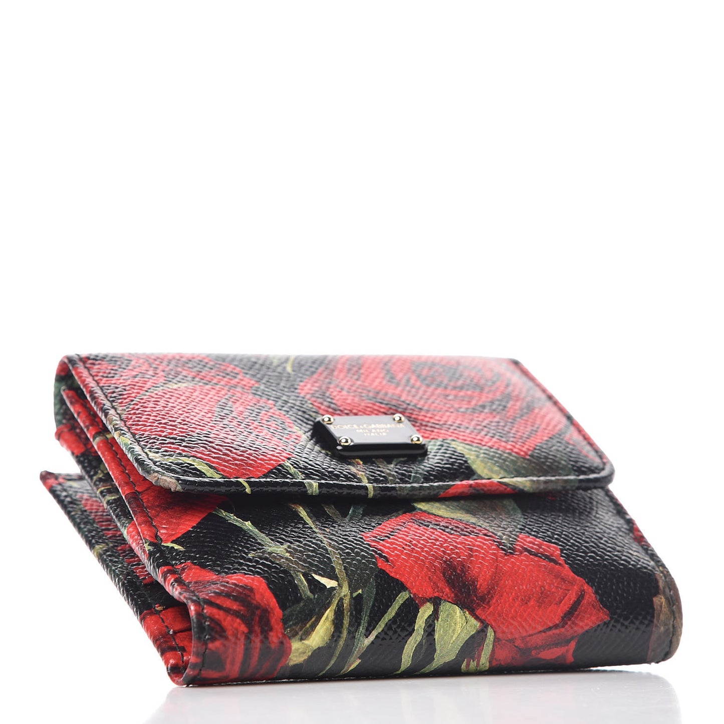 Dauphine Rose Print French Flap Wallet Multicolor