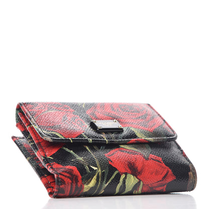 Dolce & Gabbana Dauphine Rose Print French Flap Wallet Multicolor 4 of 8