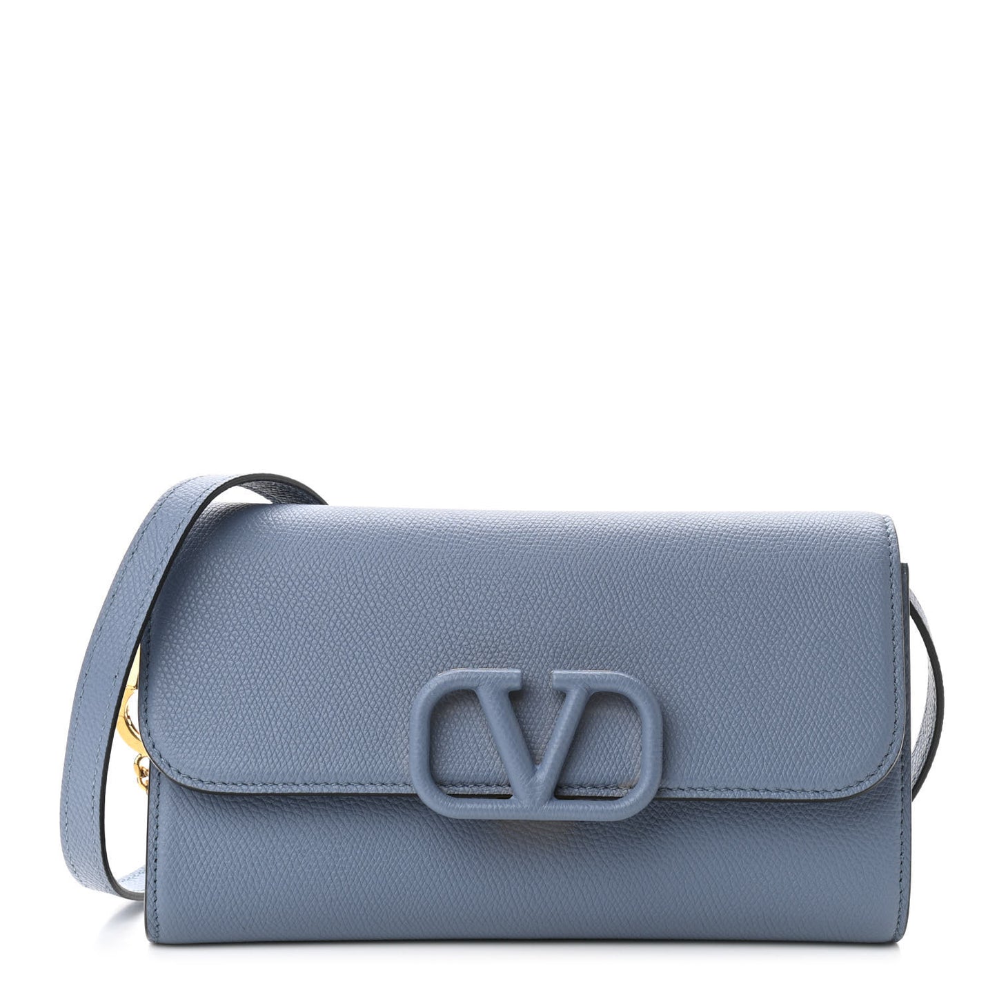 Grained Calfskin VSling Clutch With Shoulder Strap Niagara