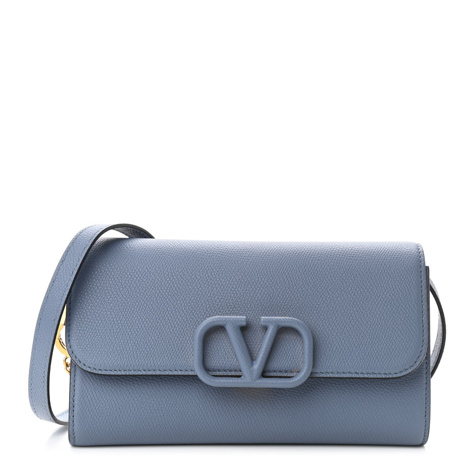 Valentino Garavani Grained Calfskin VSling Clutch With Shoulder Strap Niagara 1 of 9