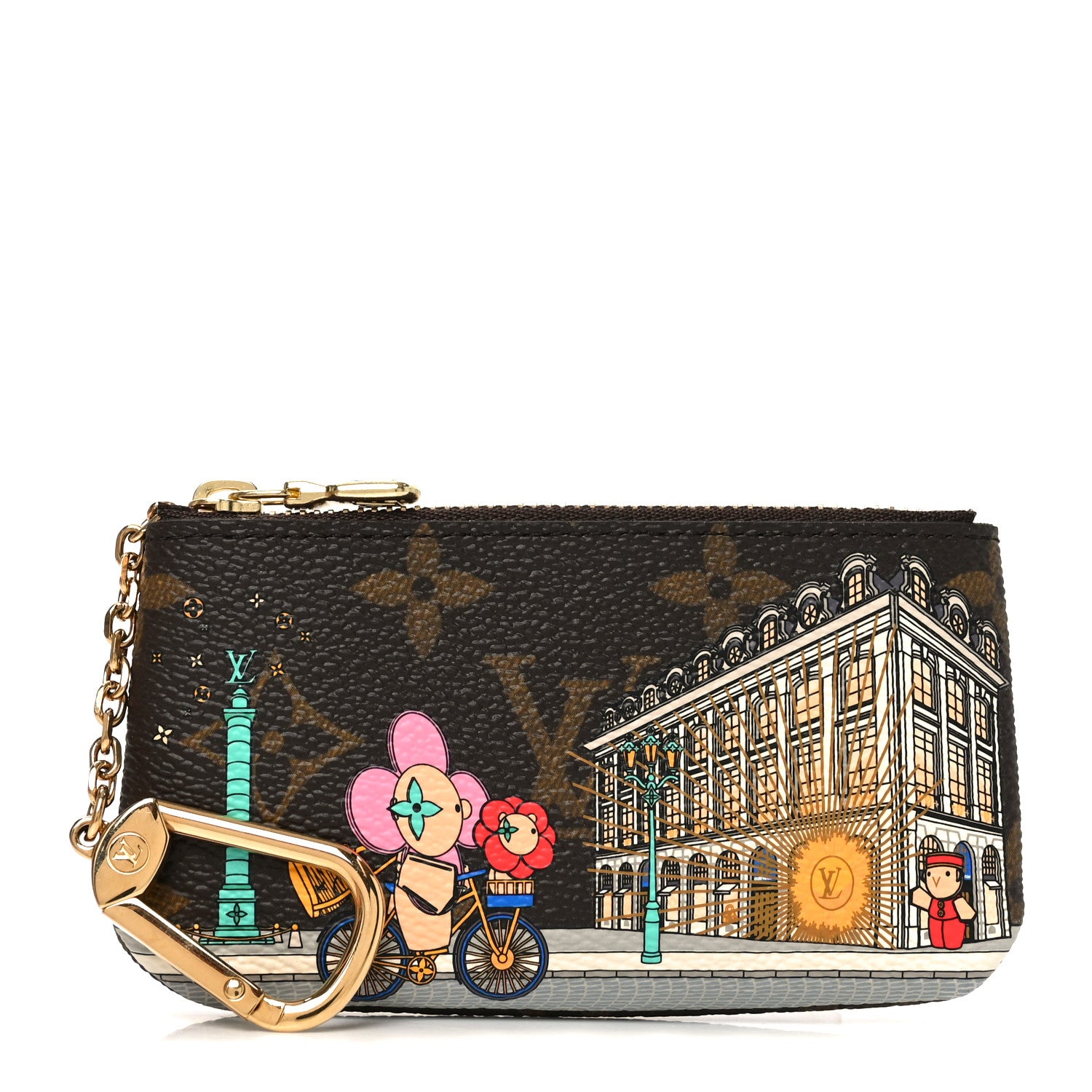 Louis Vuitton Monogram 2022 Christmas Animation Paris Key Pouch Pink 1 of 7