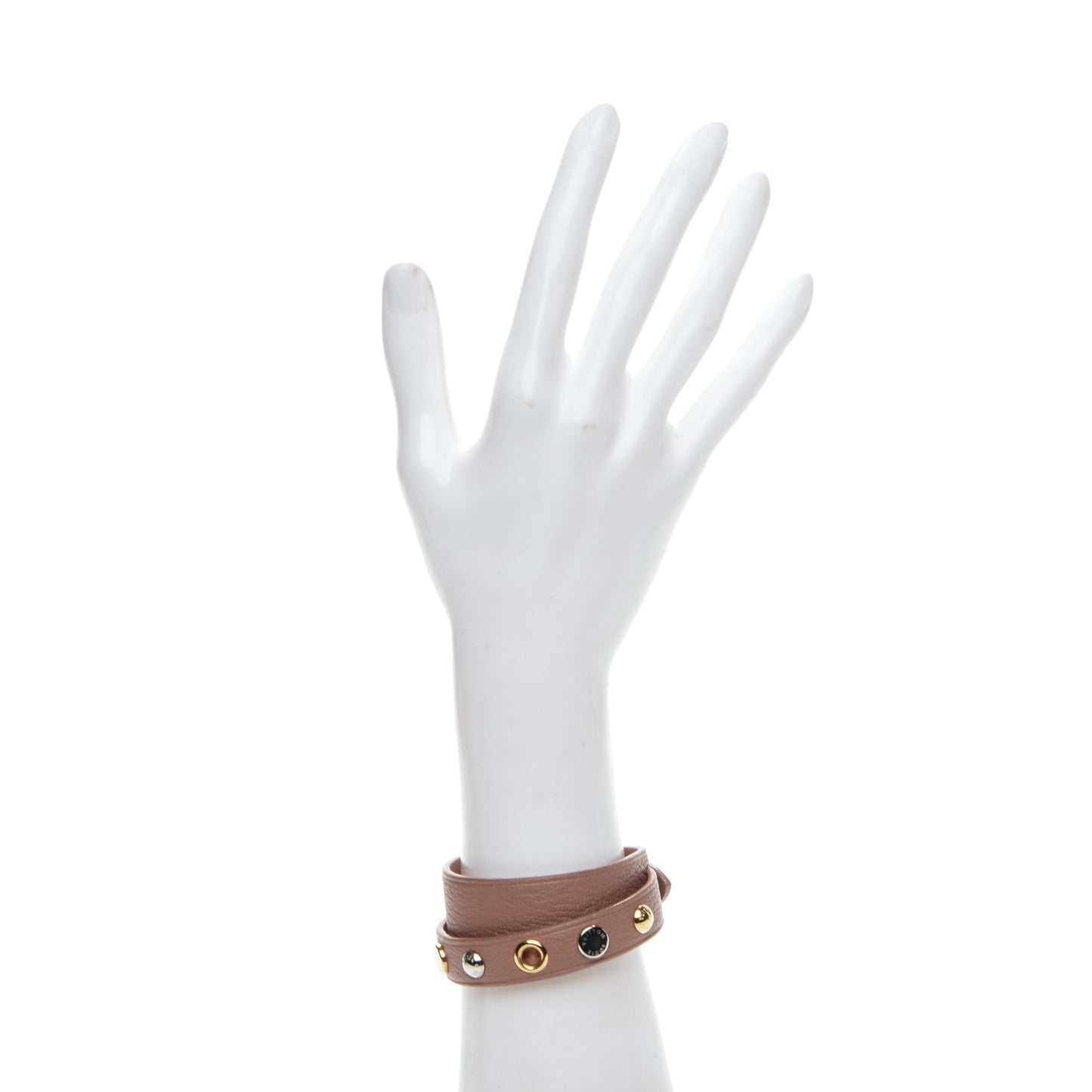 Goatskin Spike It Wrap Bracelet 17 Rose Velours