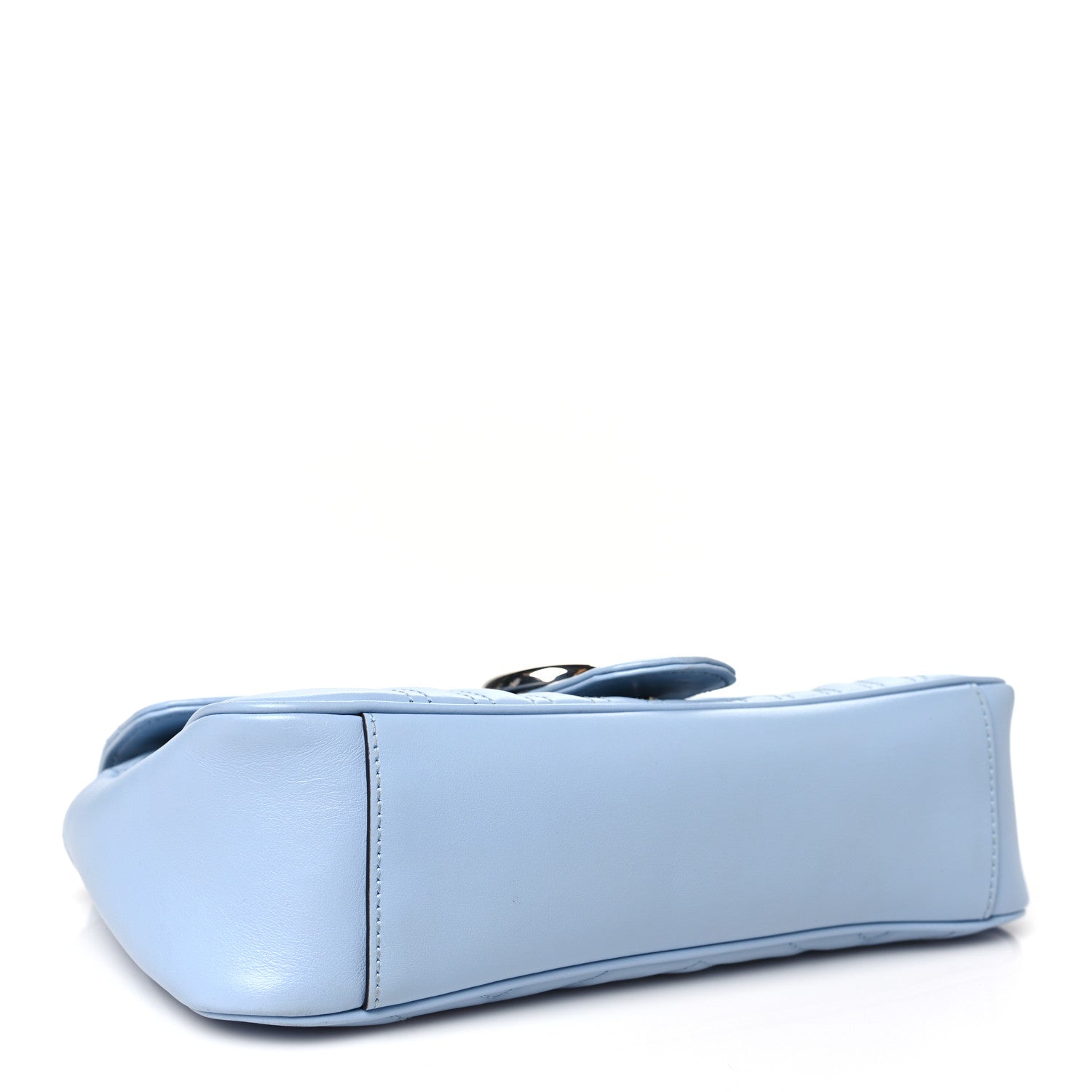 Gucci Calfskin Matelasse Small GG Marmont Shoulder Bag Porcelain Light Blue 4 of 11