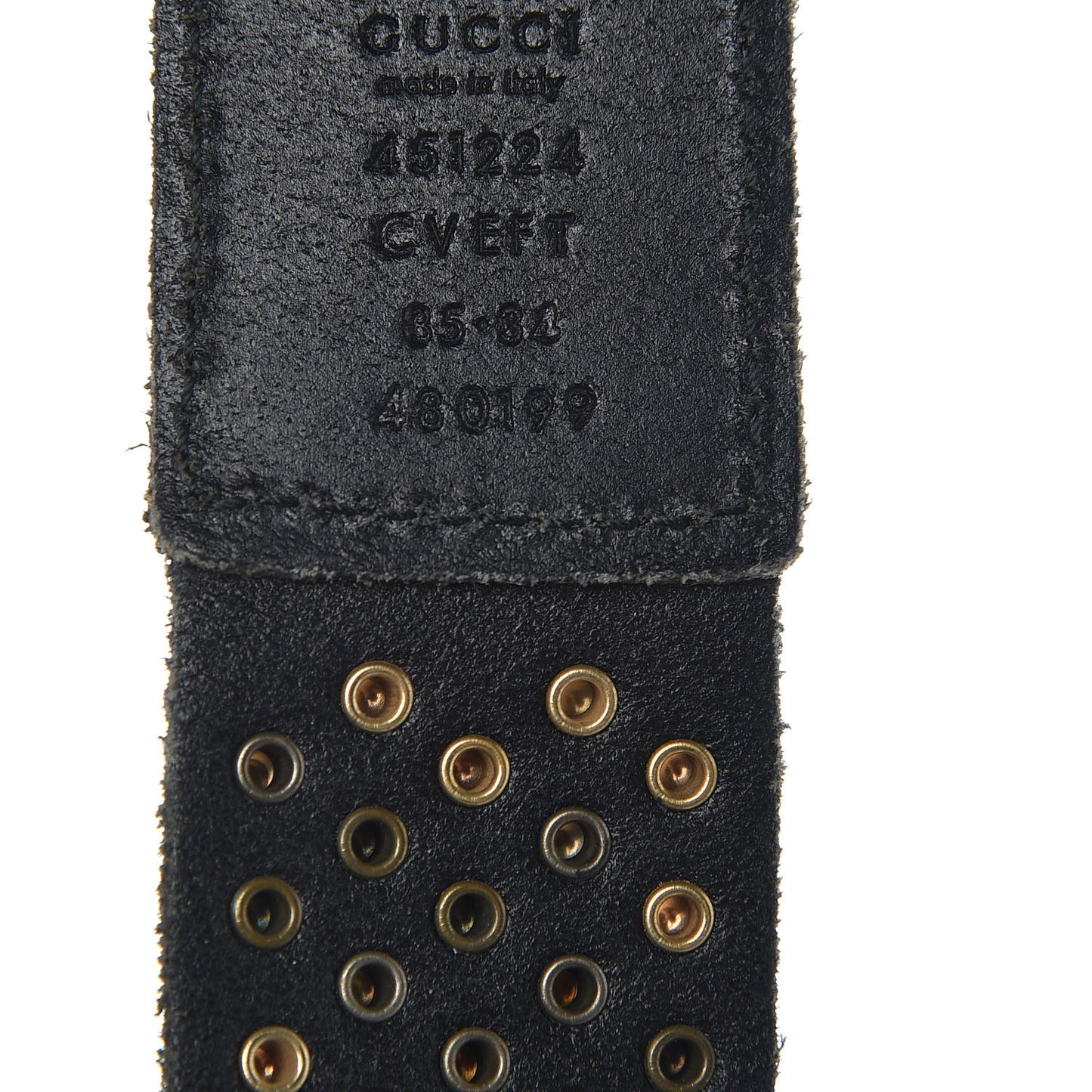 Calfskin Studded Feline Belt 85 34 Black
