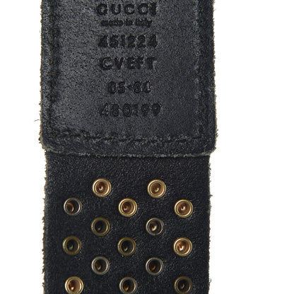 Gucci Calfskin Studded Feline Belt 85 34 Black 4 of 7