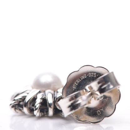 David Yurman Sterling Silver Pearl Starburst Drop Earrings 4 of 5